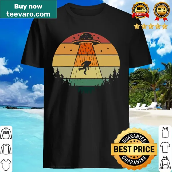Retro shirt featuring Bigfoot and UFO design