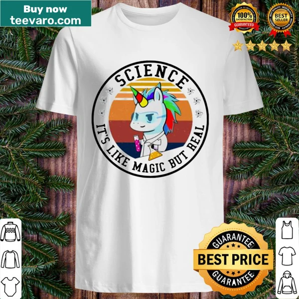 Vintage-style shirt with whimsical science slogan