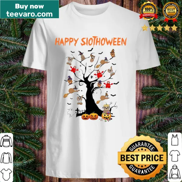 Sloth Halloween design with sloths hanging from a tree