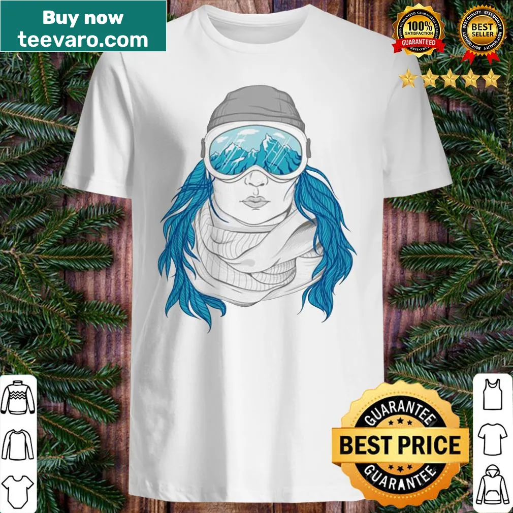 Snowboarding shirt featuring a stylish graphic of a snowboarder girl