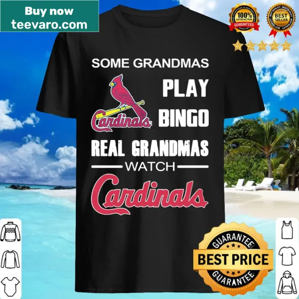 Shirt for grandmas featuring text about watching Cardinals