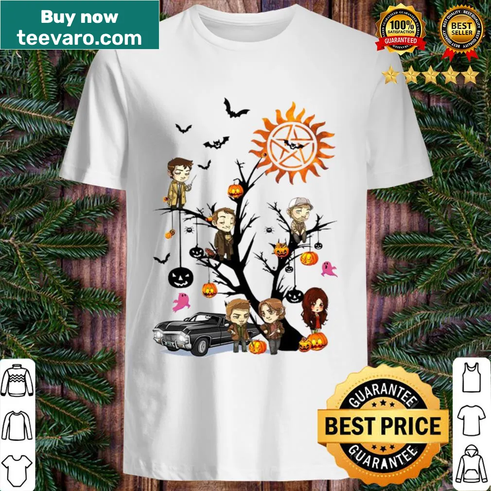 Eerie supernatural Halloween shirt featuring haunting trees