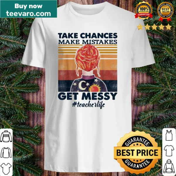 Vintage teacher shirt with motivational quote about mistakes and learning