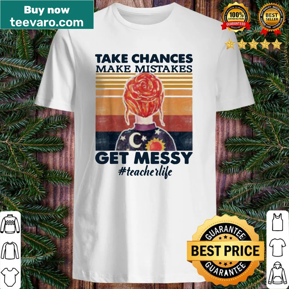 Vintage teacher shirt with motivational quote about mistakes and learning