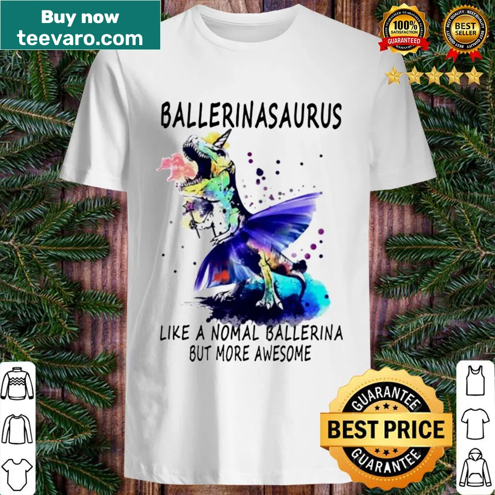 Illustrative Teacher Ballerinasaurus shirt with humorous design