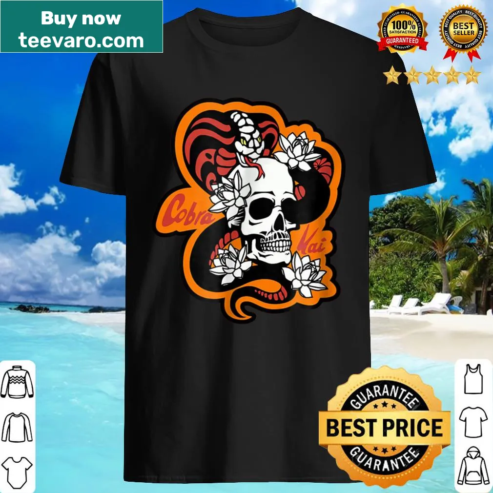 Cobra Kai skull graphic on a shirt inspired by The Karate Kid