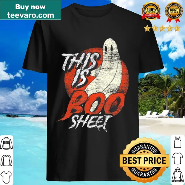 Humorous Halloween shirt featuring a ghost and playful typography.