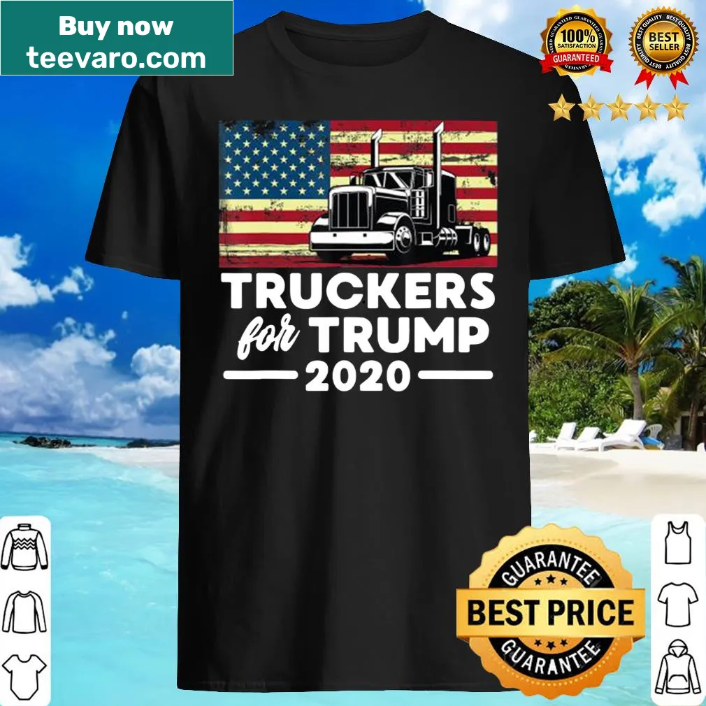 Patriotic shirt supporting Truckers For Trump 2020