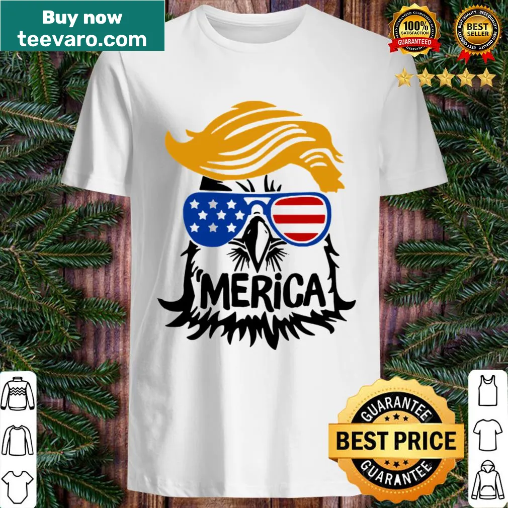 Patriotic shirt featuring an eagle with glasses.