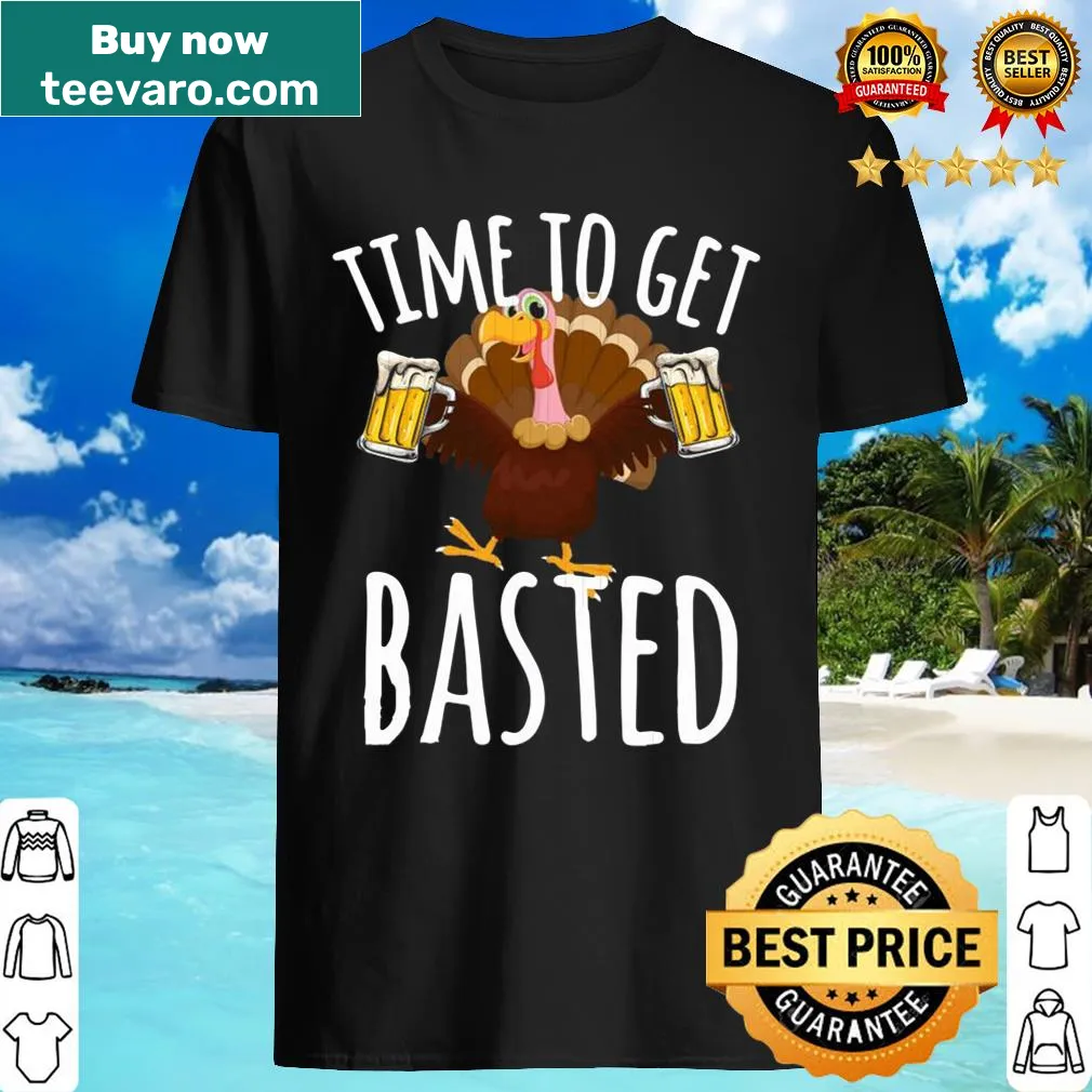 Funny Thanksgiving shirt with humorous turkey and beer text