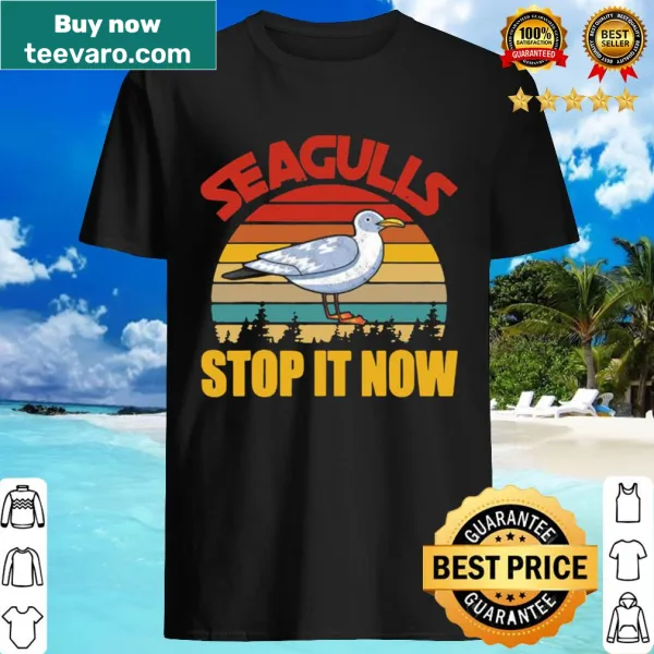 Vintage-inspired shirt with playful seagull graphic