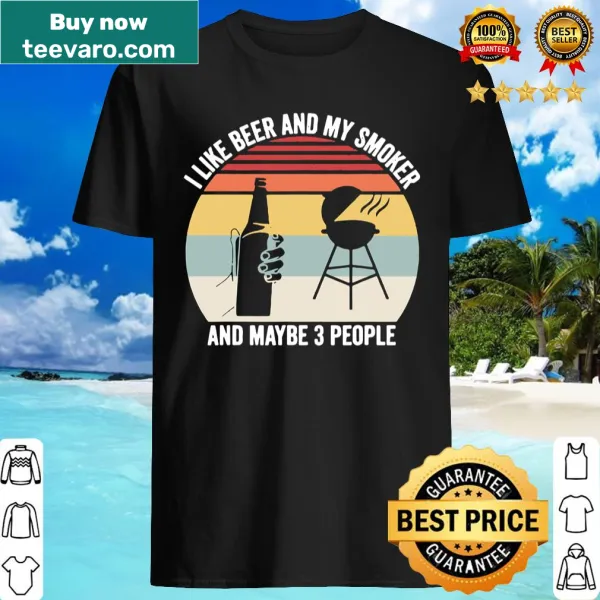 Vintage retro BBQ shirt with humorous text about beer and friends
