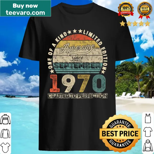 Vintage 50th birthday t-shirt with a bold 50 years old graphic