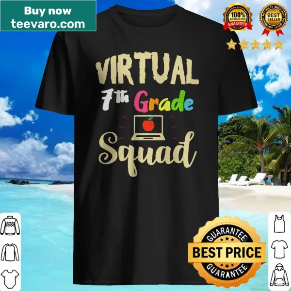 Virtual 7th Grade Squad Teacher T-shirt with bold typography