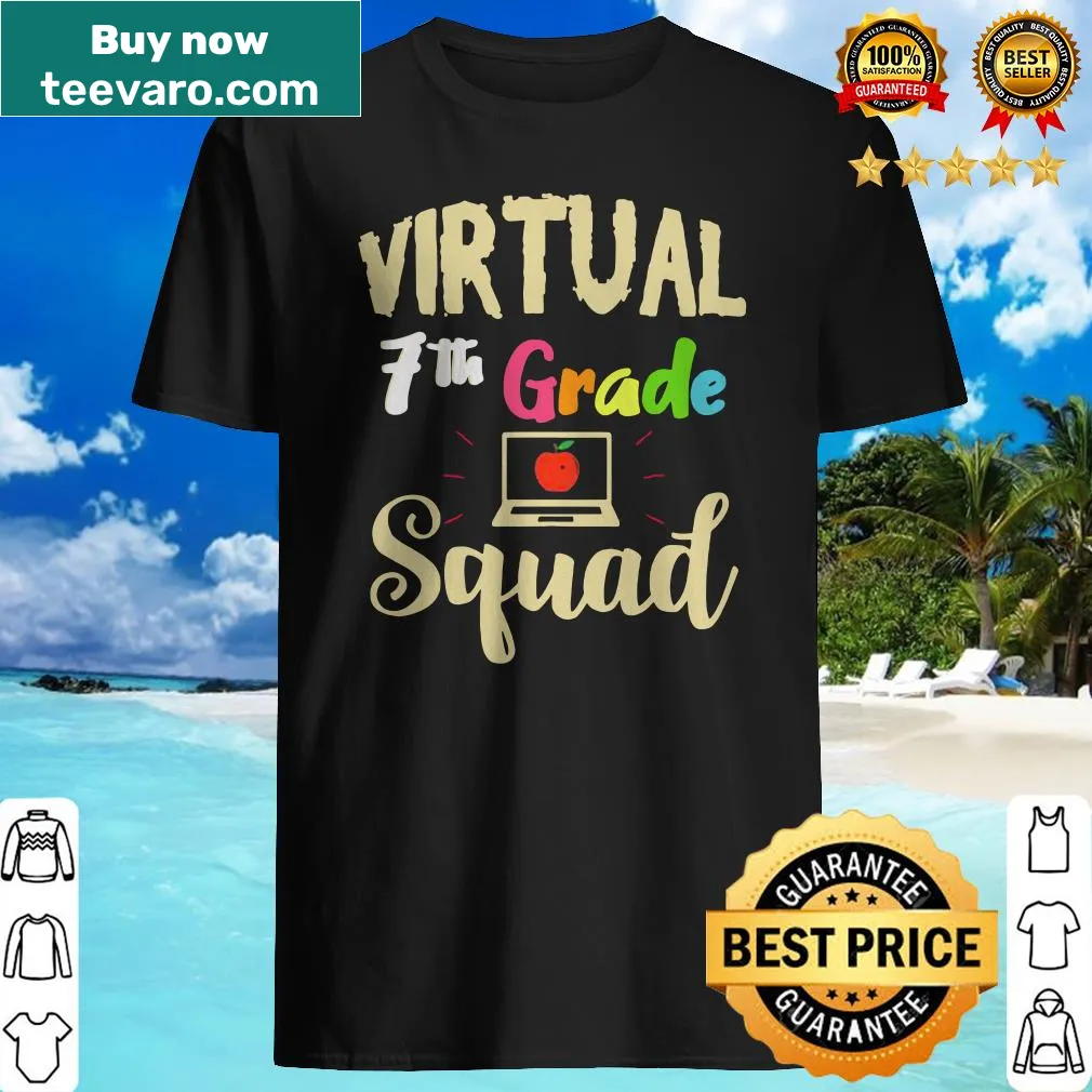 Virtual 7th Grade Squad Teacher T-shirt with bold typography