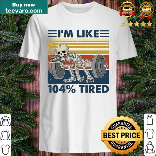 Vintage T-shirt with a humorous skeleton lifting weights design