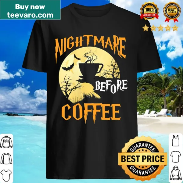 Cute Halloween shirt for women featuring coffee-themed artwork