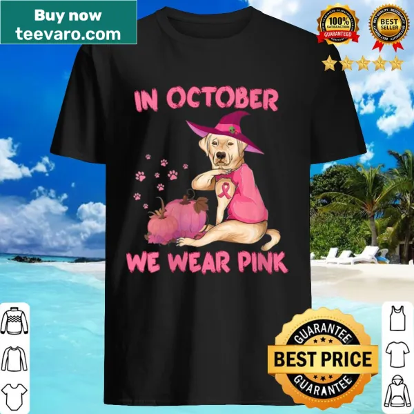 Breast cancer awareness T-shirt featuring Labrador Retriever