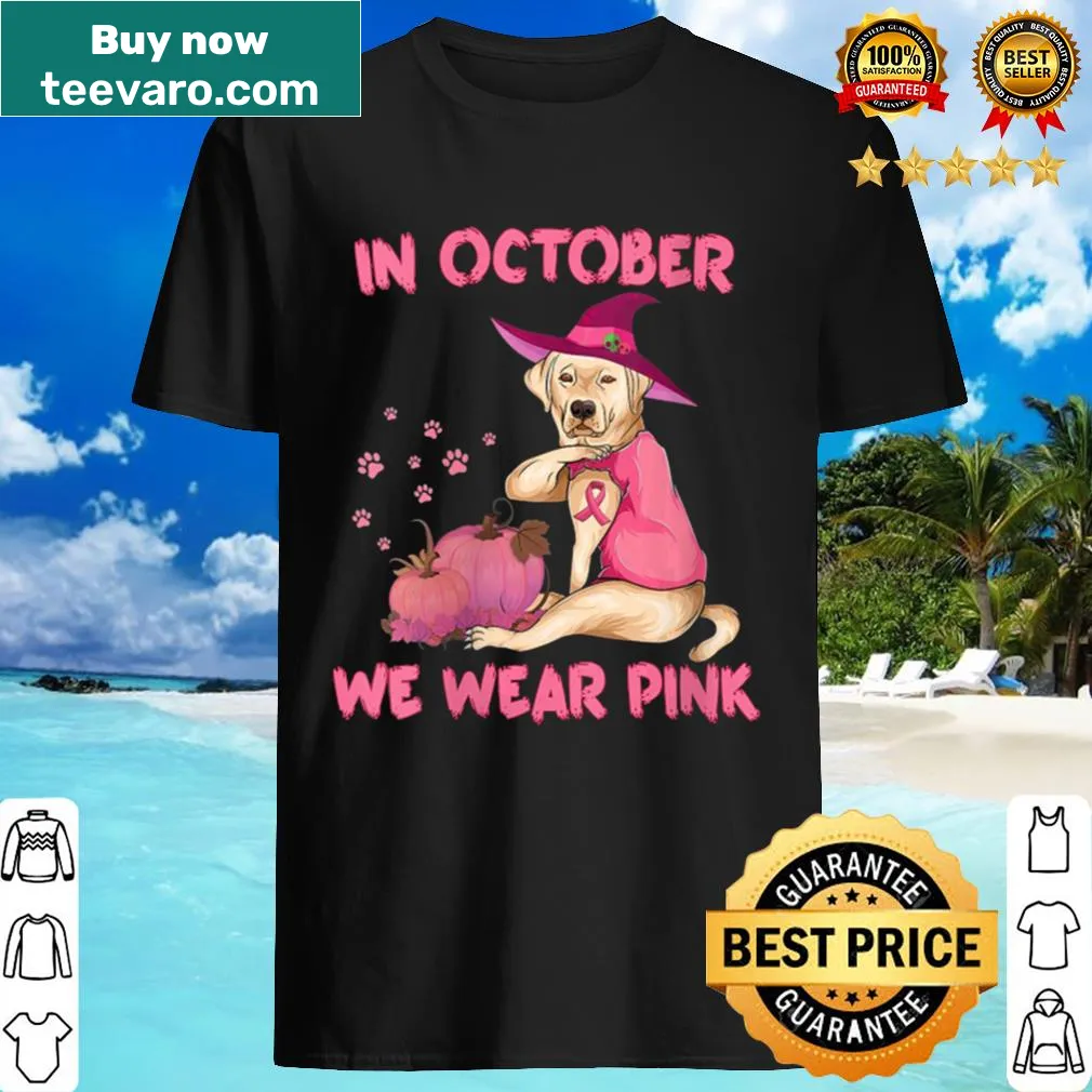 Breast cancer awareness T-shirt featuring Labrador Retriever