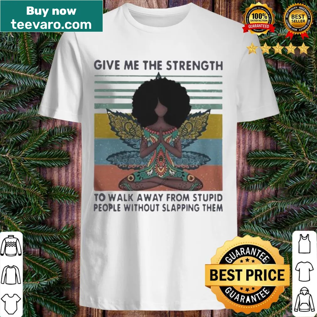 Vintage yoga tee with the phrase about walking away from stupid people