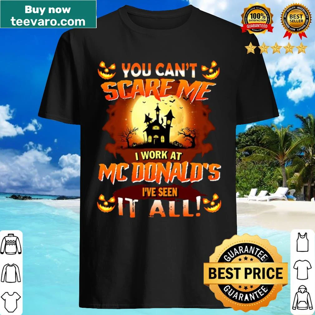 Funny Halloween shirt with text about working at McDonald's