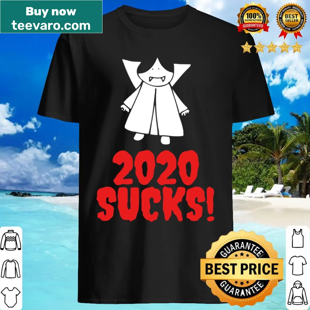 Humorous Halloween t-shirt with a vampire design reflecting on 2020