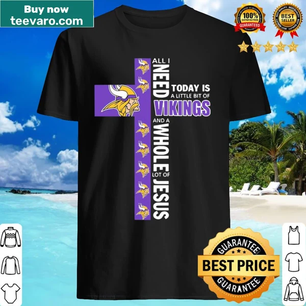 Typography shirt reflecting a blend of Vikings and faith in Jesus