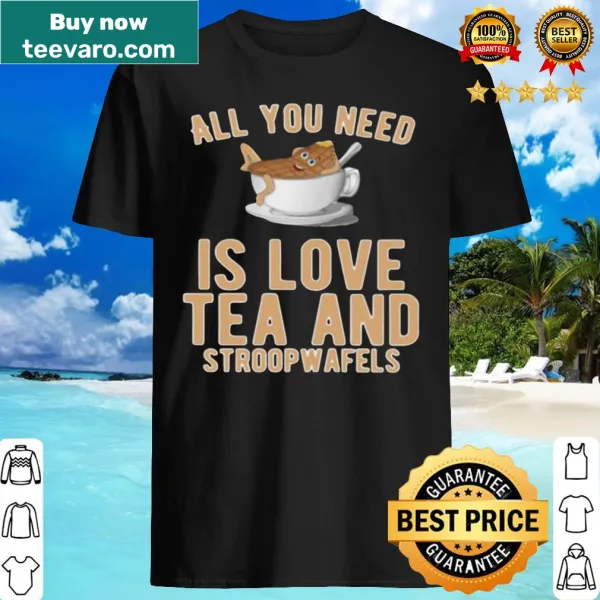 Text design celebrating love, tea, and stroopwafels