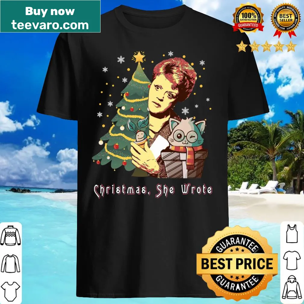 Festive shirt with 'Angela Lansbury Christmas She Wrote' text