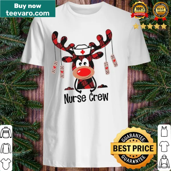 Buffalo plaid moose graphic on a shirt for nurses.