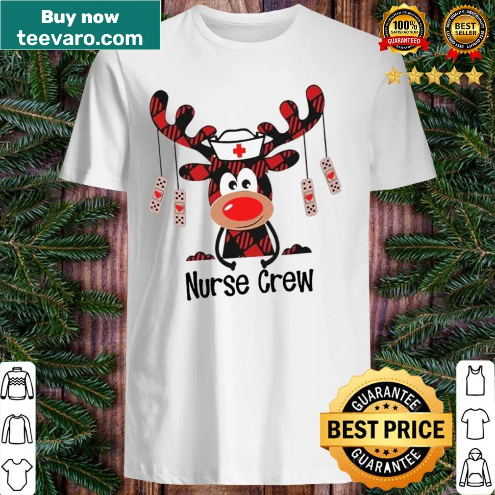 Buffalo plaid moose graphic on a shirt for nurses.