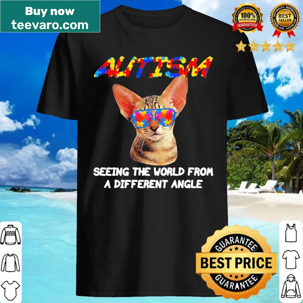 Thoughtful cat yawning shirt with autism theme