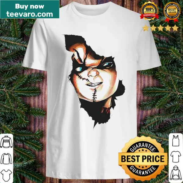 Chucky-themed graphic shirt for horror fans