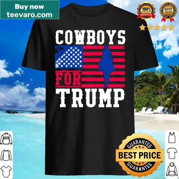 Vintage shirt featuring 'Cowboys for Trump' with American flag design