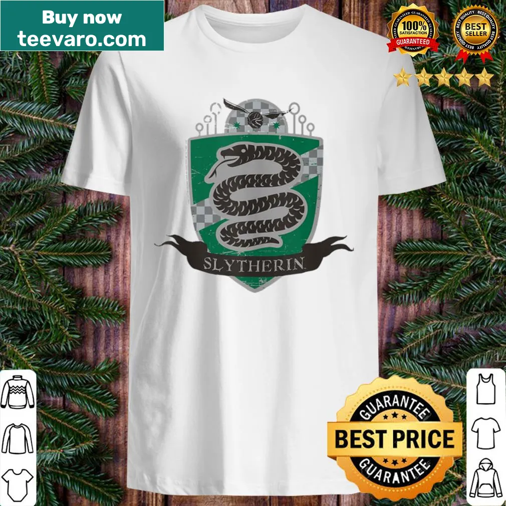 Slytherin Quidditch-themed Halloween shirt with snake design.