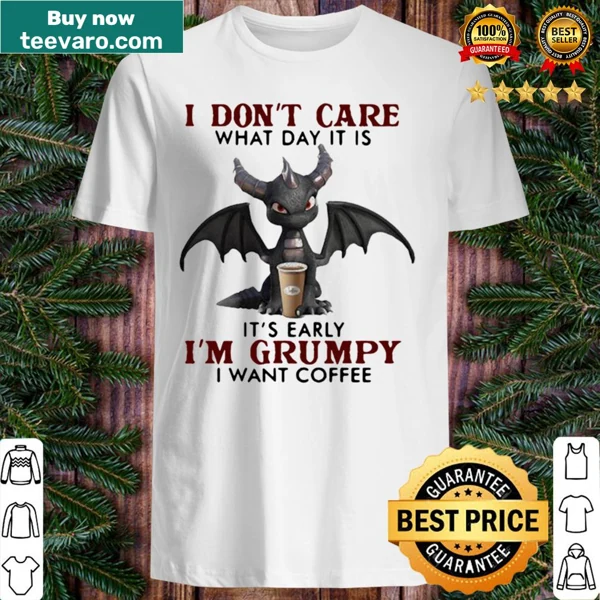 Funny dragon coffee t-shirt with grumpy text
