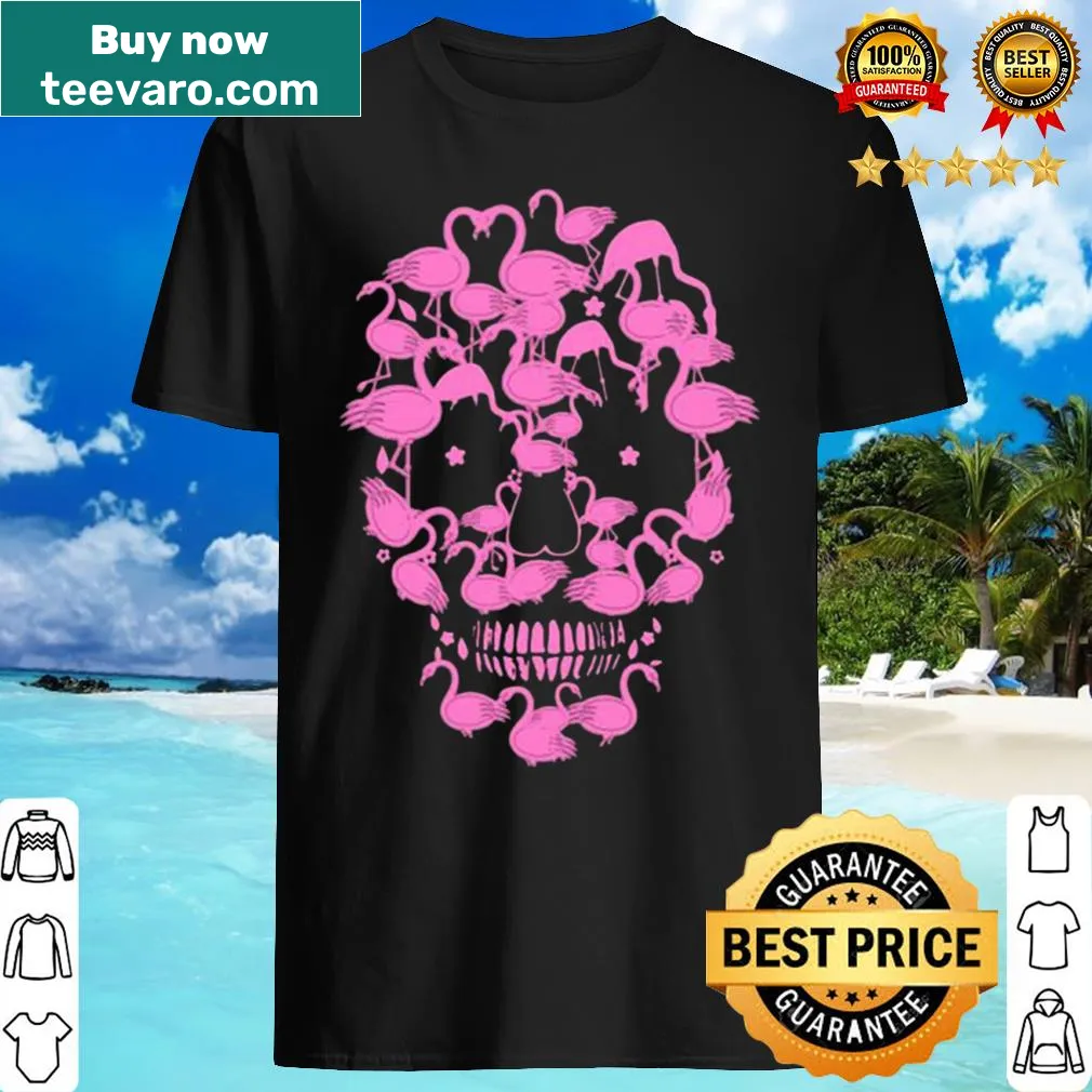Playful flamingo skull Halloween design