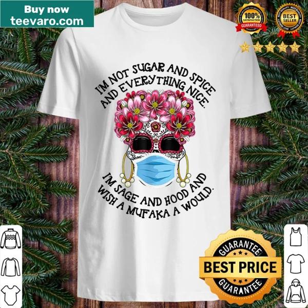 Floral sugar skull design with a playful phrase on a casual shirt.