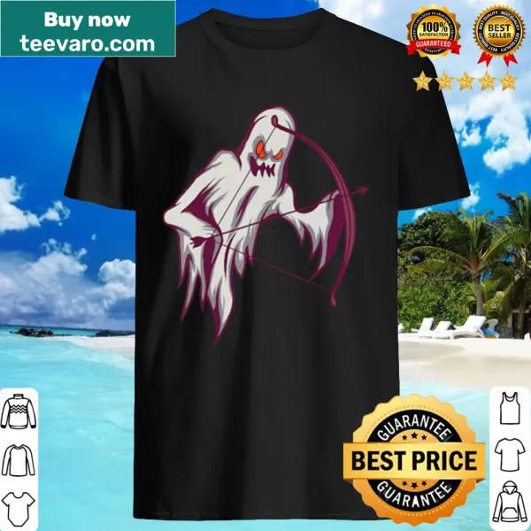 Funny Halloween shirt with a ghost holding a bow and arrow
