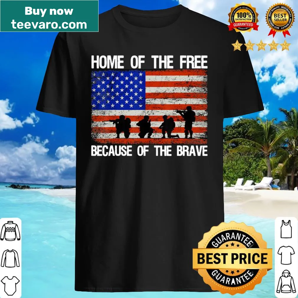 Patriotic shirt featuring an American flag and the phrase honoring veterans