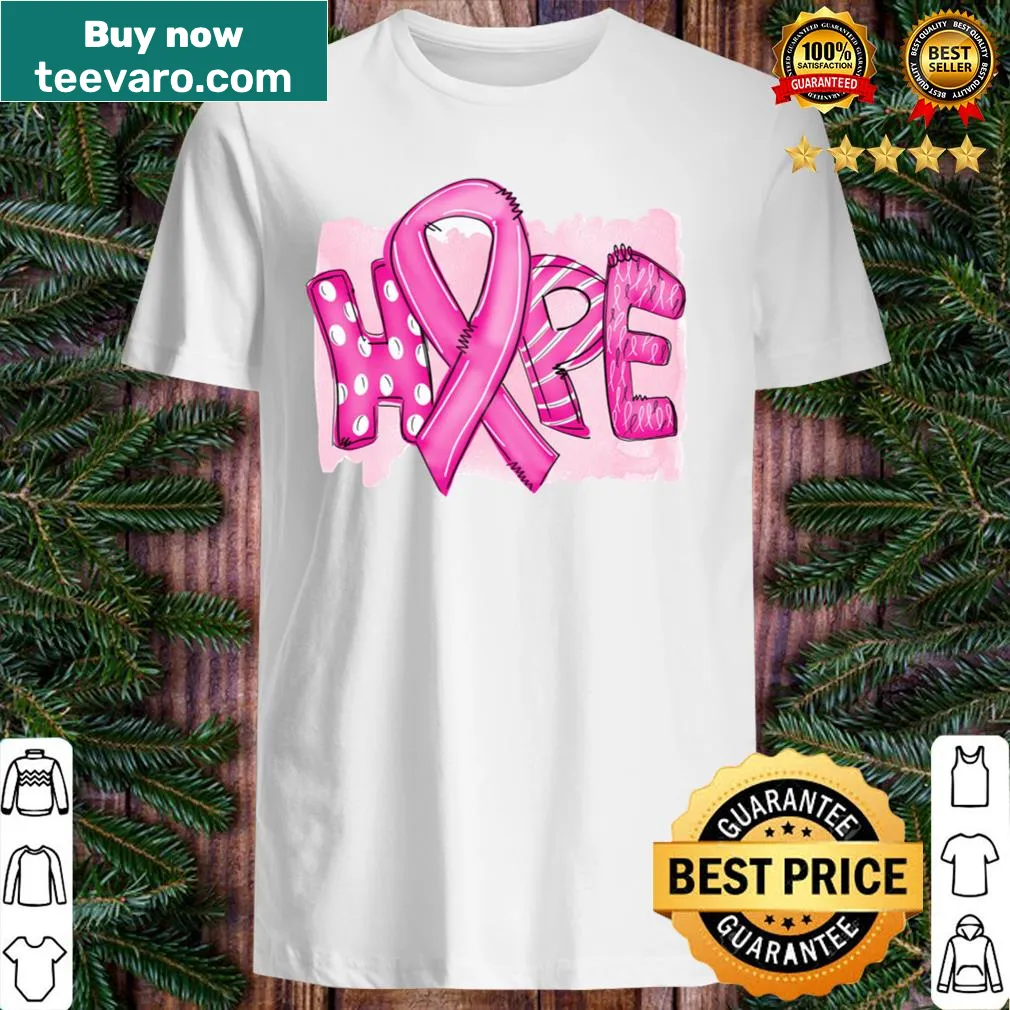 Hope shirt with pink ribbon for breast cancer awareness
