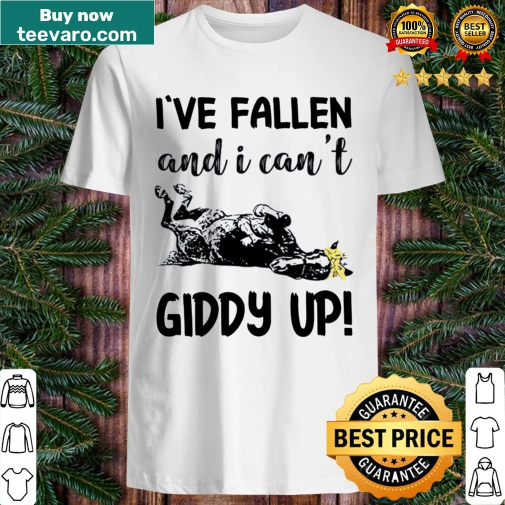 Lighthearted T-shirt with the phrase about falling off a horse