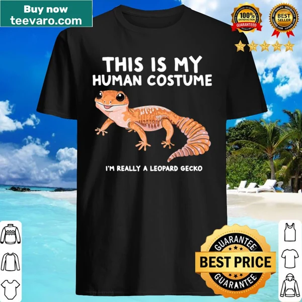 Humorous shirt with a cartoon leopard gecko and text