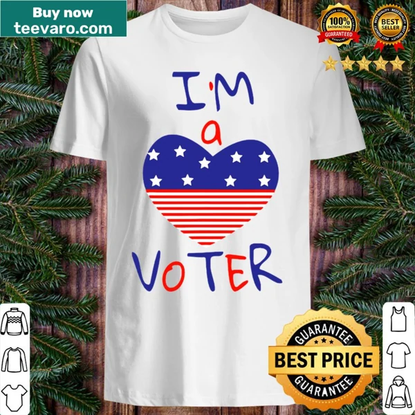 Message declaring support for voting and American values on shirt