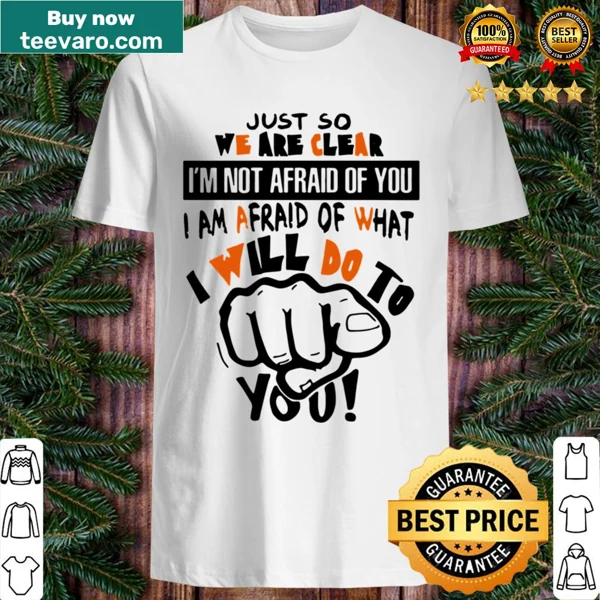 Edgy T-shirt with a bold phrase about fear and confidence
