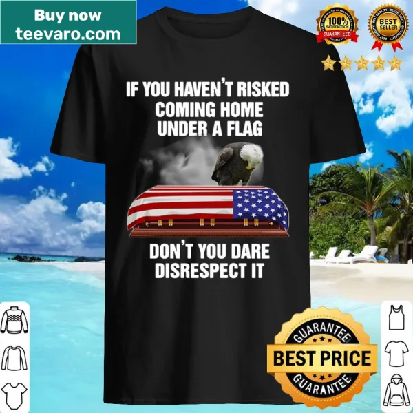 Bold text t-shirt making a statement about respect for service members