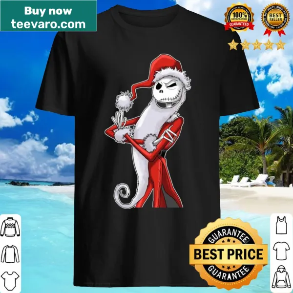 Jack Skellington in Santa costume design on a shirt