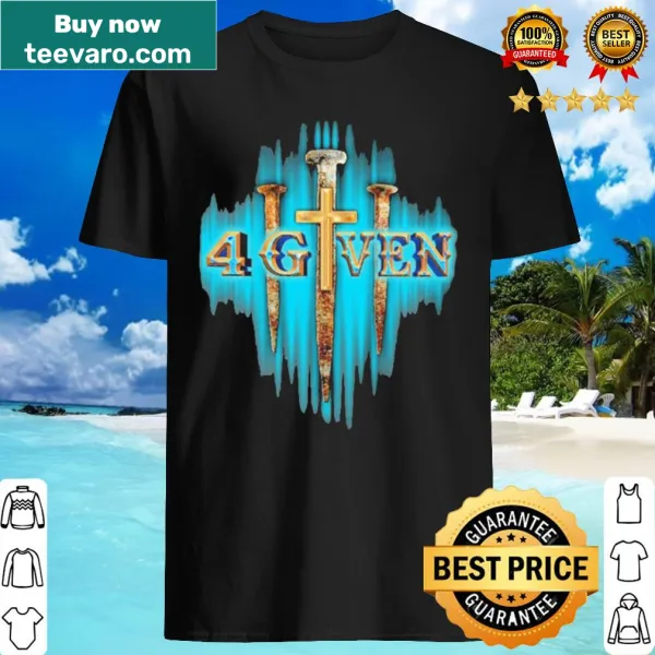 Inspirational shirt with Jesus cross and text about forgiveness