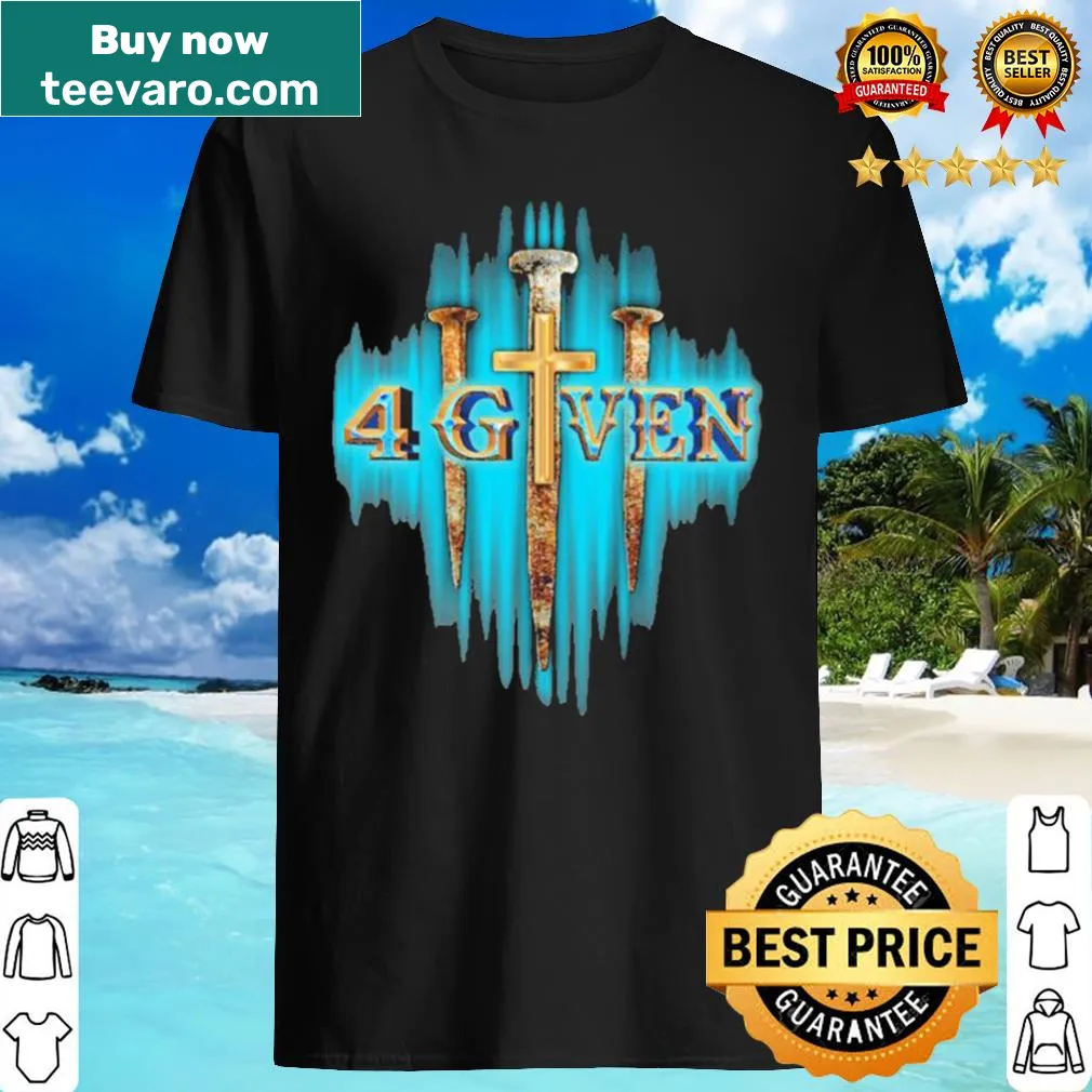Inspirational shirt with Jesus cross and text about forgiveness