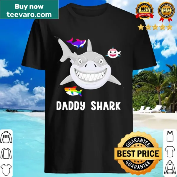 Cartoon shark design with LGBT theme for fun music shirt